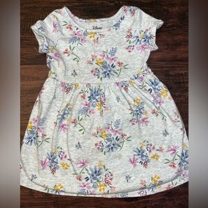 Disney Kids Dress with Floral Print - Gray and Multicolor